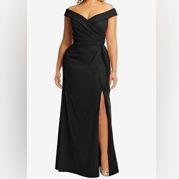 After Six Dresses & Skirts - After Six CUFFED OFF-THE-SHOULDER PLEATED FAUX WRAP
MAXI DRESS(size 18)